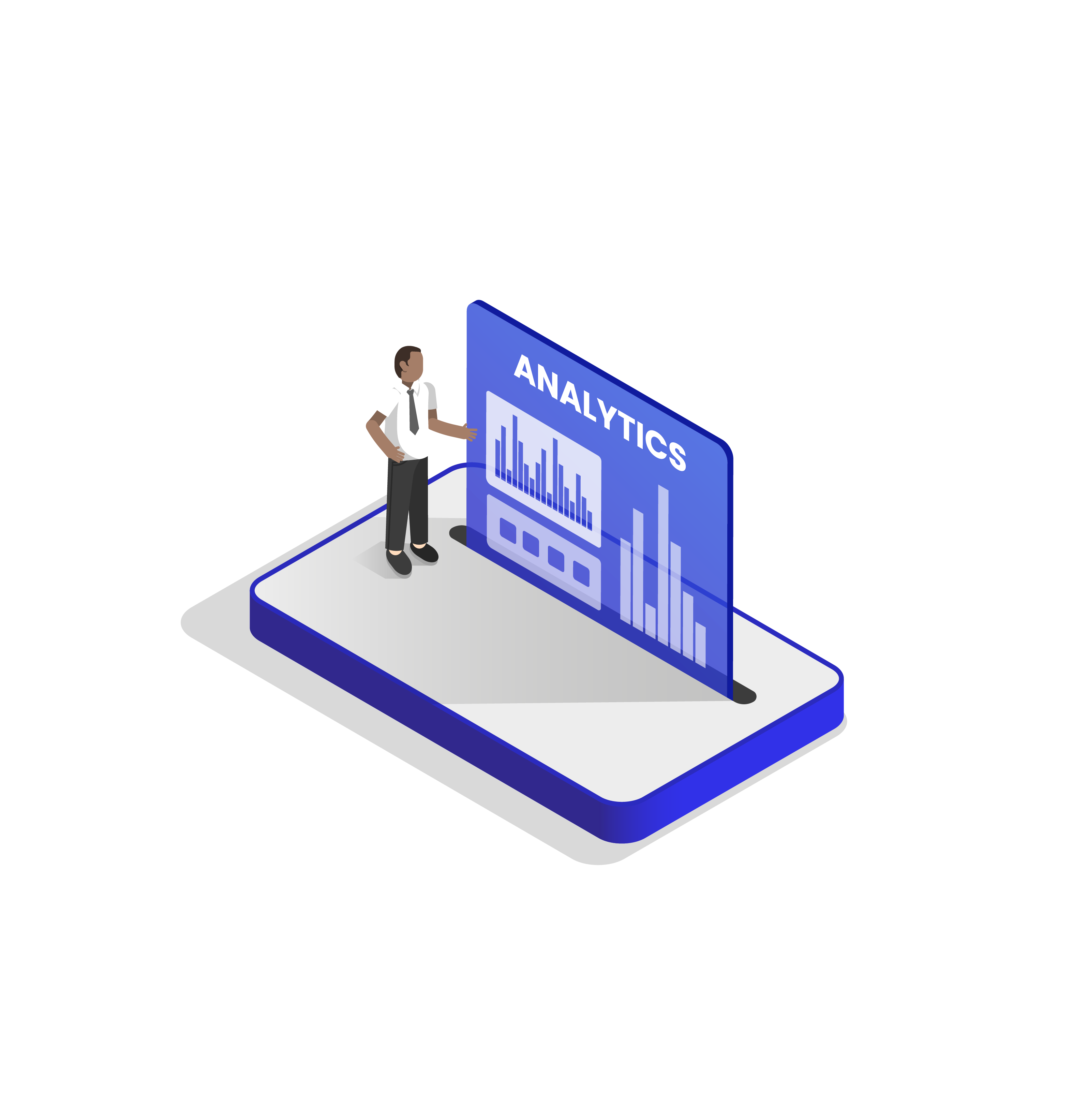 An illustration depicting clear and measurable business analytics